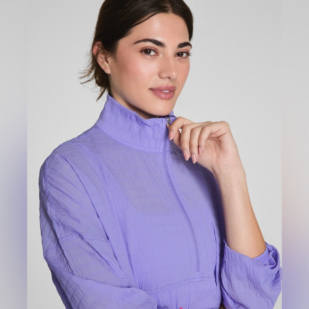 Spanx Get Moving Textured Half Zip in Amethyst